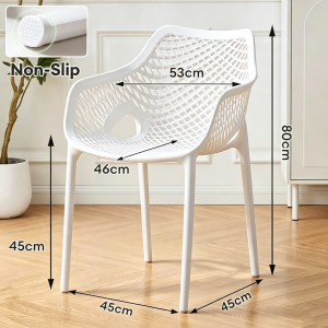 Thickened Rattan Plastic Chair Lazy Rattan Chair Plastic Chair Breathable Dining Chair Outdoor Patio Waterproof Chair With Backrest And Armrests Stackable