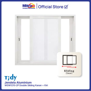 Jendela Double Sliding 120x100cm Putih WGW1210-2P - Tidy [INCLUDE PACKING KAYU]