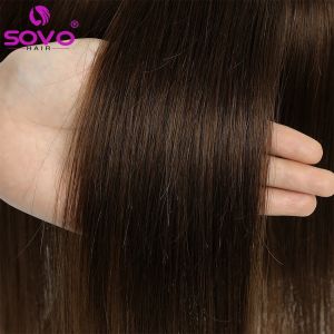 7x10cm Hair Toppers Straight Natural Brown Hairpiece Brazilian 100% Real Human Hair for Women Clip in Hair Extension 10-142026