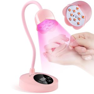 Makartt Cordless Gooseneck UV Nail Lamp for Gel-X Nails Flash 39mW/cm² Nail Dryer with Adjustable Gooseneck Auto Sensor & 4 Timers for Gel Curing at Home DIY Salon Glazed Purple