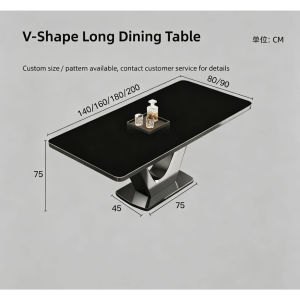 CraftedLiving SG- High-end rectangular stainless steel high-gloss dining table with stone top ideal for small homes