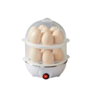 Electric Egg Steamer Cooker Compact Egg Boiler Single or Double Steaming - Compact design steam 14 eggs at once auto power off easy to use and clean BPA-free and safe.