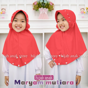 Hijab Anak TK Maryam Mutiara / Hijab Anak TK Kekinian / Hijab Anak TK Ped Mutiara Pompom / Jilbab Anak Karakter / Jilbab Anak Perempuan / Jilbab Anak Jersey / Kerudung Anak TK / Bergo Anak Jersey / Bergo Anak TK/ Khimar Anak