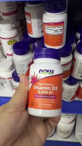 NOW Vitamin D3 5000 IU Viên Nang Mềm Hỗ Trợ Xương Răng Và Miễn Dịch - - Giúp tăng cường hấp thu canxi và phot pho đồng thời dẫn canxi tới các sụn tăng trưởng tham gia vào quá trình tạo xương trong cơ thể