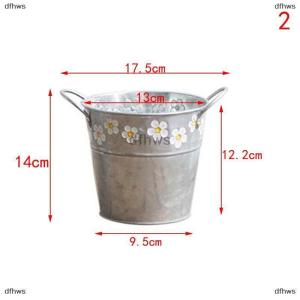 [COD] dfhws Vintage Iron Flower Pot Desktop Flower Vase Plant Flowerpot Balcony Plant Bucket
