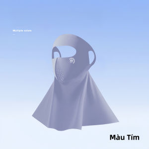 Khẩu trang chống nắng chất lụa băng che tránChống nắng toàn mặtChất liệu vải lụa băng siêu mátKháng khuẩn 7A