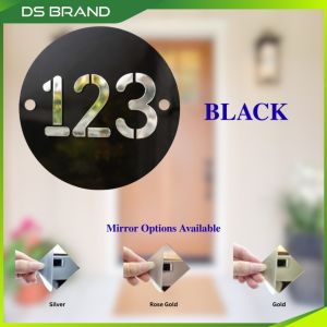 Round Acrylic House Number Plate Custom Door Sign DS Brand M2