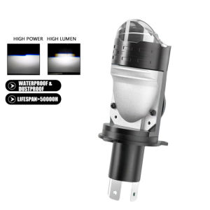 Car Mini H4 HS1 LED Headlight Projector Lens 6000K White For Motor No Radio Interference LED Auto Headlight Hi/Lo Beam Bulb