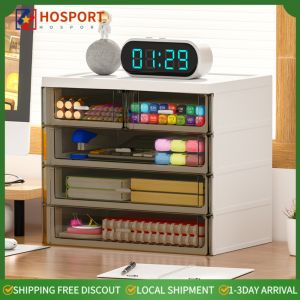 Multi-Layer Desk Organizer with 4 Tiers and 5 Drawers for Stationery Office Supplies and Craft Storage