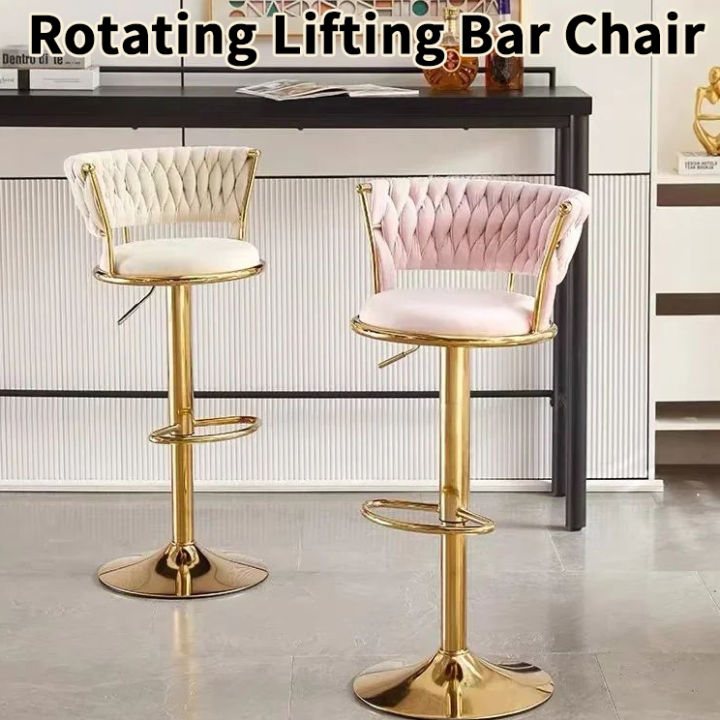 【Local Stock】Swivel Lift Bar Chair High Foot Stool Nordic