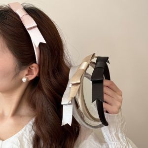 PENTU Satin Bow Headband Non-Slip Thin Women Hairband Fashion Headwear Balletcore Hair Band Girl/Women