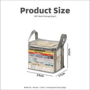 【PLAYFUL】Book Storage Bag with Zipper Handle Transparent PVC Portable Book Toy Organizer