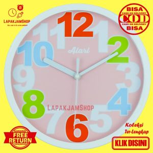 Jam Dinding Quartz Minimalis Unik Alari AL2133 White Hiasan Rumah Original BestSeller Besar