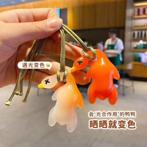 Duck Pendant UV Color Changing Double-Sided Cute Hanging Decoration