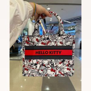 Christmas Gift Halloween HOT Sanrio kit girl Y2K dopamine canvas shopping handbag kawaii Hello Kitty Anime fashion high-capacity shoulder bag new style