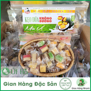 Kẹo Dừa Không Đường Mix Vị Huỳnh Yến Gói 280gr - Kẹo Dừa Bến Tre Dẻo Ngon Béo Ngậy - Út Hà Đặc Sản