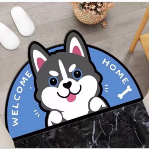 พรมเช็ดเท้า 50x80 cm. พรมครึ่งวงกลม พรมกันลื่น พรมลายการ์ตูนน่ารักๆ  ซับน้ำดีเยียม มีแผ่นกันลื่น