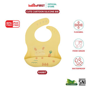 BabiesFIRST Silikon Celemek Bayi Kartun PVC BPA Free Peralatan Makan Bayi BF903