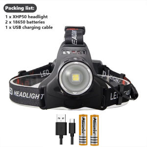 Alonefire HP36 XHP50 LED Headlamp Fishing Headlight 5000 Lumen Zoomable Lamp Waterproof Torch Flashlight Head Lamp
