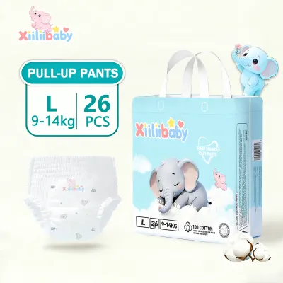 Xiiliibaby Baby Diaper Pants for Chubby Babies Ultra Thin & Breathable 15-26pcs L-8XL per all sizes Pull Ups for kids Leak-proof Soft Summer Breathable 8XL