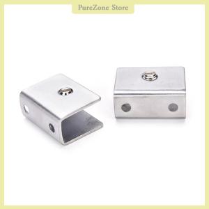 [PureZone] 4pcs 6-12mm Stainless Steel Square Clamp Holder Clip For Shelf Handrail