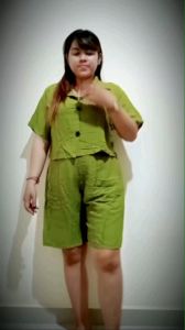 Setelan Kemeja Crop & Celana Pendek Rayon