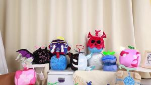 Blox Fruits Surrounding the Game Fruit Leopard Print  Plush Toy Purple  Doll