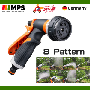 New 8 Patterns WaterGun Hose Nozzle Car Washing Garden Watering Spray High Pressure Plant Water Sprinkler Irrigation Tools Air Paip Cuci Kereta Cuci Lantai Air Paip Taman Siren Bunga Air Paip Kepala