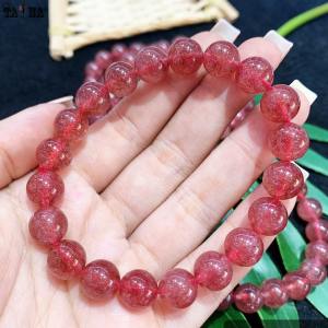 [XẢ KHO GIẢM SÂU] Vòng tay đá thạch anh dâu tây đỏ 8mm 5A hợp mệnh Hỏa Thổ