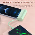 Capsule Mini Power Bank 2 in 1 fast charging power bank 5000mAh/20000mAh Built-in Cable Type C/iPhone Small Portable. 