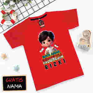 kaos anak HUT RI gratis nama bahan katun tebal lembut dan adem usia1-15 tahun