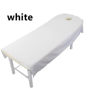 80/120x190CM Massage Table Sheet Polycotton Soft Facial Full cover Bed Cover Beauty Salon Table Skirt with Face Hole
