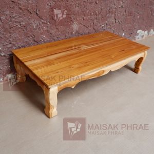 MAISAKPHRAE โต๊ะหมู่บูชาไม้สัก หมู่ 9 หน้า 4 (เฉพาะฐาน) เคลือบสีใส กว้าง 34 ซม. ยาว 65 ซม. สูง 17 ซม.