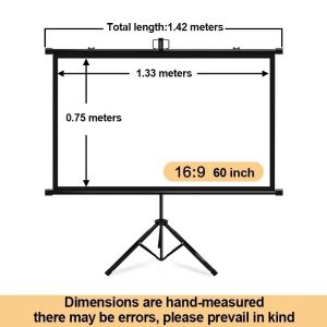 BenboFurniture 84/100/120/150 inch portable projection screen 16:9 4K indoor and outdoor movie screen