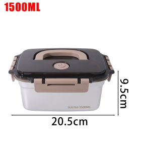 กล่องเก็บภาชนะตู้เย็นสแตนเลสครัวเก็บผักเนื้อแช่แข็งกล่องเก็บของอาหารมี7ขนาด