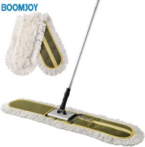 BOOMJOY ไม้ถูพื้นสำหรับทำความสะอาดพื้นอุปกรณ์ทำความสะอาดพื้นไม้กระเบื้องพื้นหินอ่อนสีเขียวขนาด36นิ้วสำหรับใช้ทำความสะอาดงานในครัวเรือนบริษัท