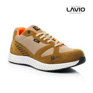 Sepatu Safety Sneakers Casual Safety Sporty Pria Branded Keren 2024 Lavio Pietro bahan Suede Safety Ujung Besi