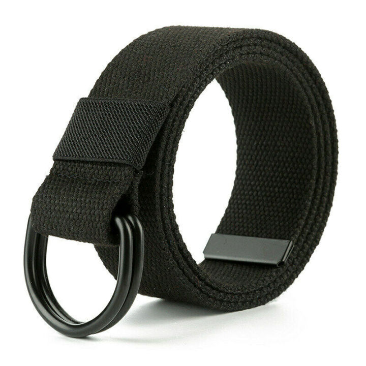150cm Mens Casual Style Canvas Belt with Double D Ring Buckle Lazada PH