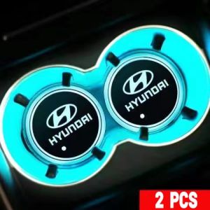 Miếng Lót Cốc Nước Xe Hơi 7 Màu LED Chói Mắt Chất Lượng Cao/Miếng Lót Cốc Nước Xe Hơi Dạ Quang Đệm Cốc Xe Hơi Cảm Ứng Thông Minh Trang Trí Nội Thất Ô Tô Phụ Kiện Xe Hơi Cho Hyundai Starex Accent Tucson Eon Elantra Santa Fe I10 h100 Sonata Getz