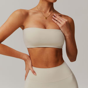seamless sports bra anti-exposure tube top inner layer fitness top tight-fitting yoga wear 8075