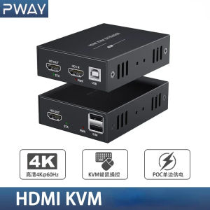 ไม่มีความล่าช้าเครือข่ายที่ไม่มีการบีบอัด USB 2.0 KVM Extender พอร์ต RJ45 4K HDMI ผ่าน LAN 100M HDMI KVM Extensor โดย Cat5 Cat5e Cat6