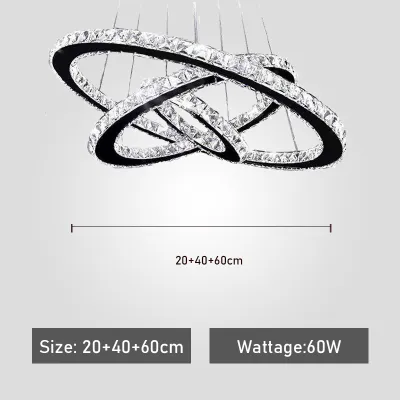 Nordic Modern Luxury Crystal Chandelier Dining Lights Ceiling Light Hanging Lamp Pendant Lamp 4 Ring Chandelier
