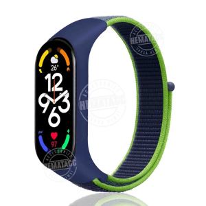 Strap Mi Band 7 6 5 4 3 Nylon Velcro Quick Dry Tali Jam Xiaomi Smart Band 7 6 5 4 3 Nilon Hematacc