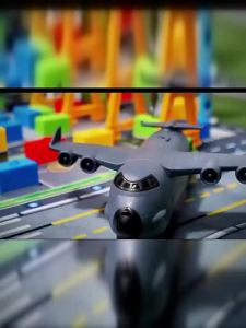Port and Dock Transport Scene Toy Set with 36 Containers Forklift Transport Vehicle Plane and Play Mat Suitable for Children