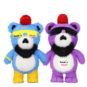 Sunglasses Cool Bear Plush Inflatable Costume Adult Character Cosplay Halloween Carnival Club Mascot Party Set