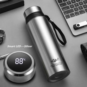 420-1500ml Large Capacity Vacuum LED Smart Temperature Digital Display Thermal Flask Thermos for Tea Water Bottle Keep Cold/Warm2026