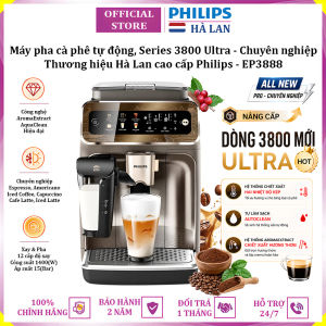 Máy pha cà phê tự động 6 loại thức uống nóng và lạnh chuyên nghiệp thương hiệu Hà Lan Philips EP3888 Series 3800 Ultra