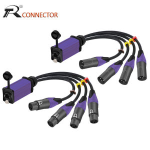 1Pair STP RJ45 Cat5/6 to 4 Channel XLR 3Pin Multi Network Extender for Live Stage AudioSoundLightingAudio Recording Studio