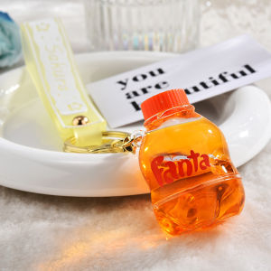 Móc khóa xe máy ô tô hình chai nước giải khát coca cola sprite fanta móc treo balo túi xách siêu dễ thương