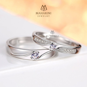 Cincin Couple Perak S925 Seterling Silver Ring Pria Wanita Tunangan Kawin MH111